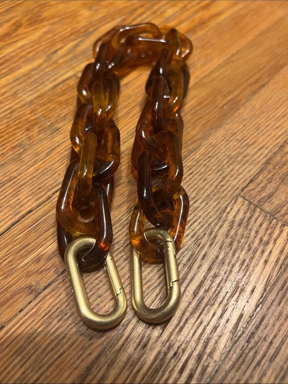 Clare V Shortie Strap Tortoise Resin Shoulder Strap